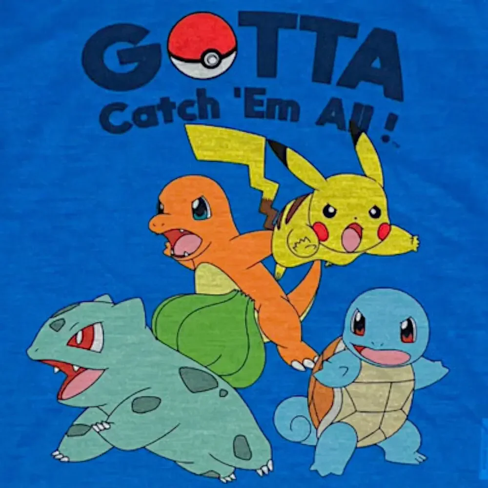 NEW Pokemon Gotta Catch 'Em All! Kids 10 Pikachu Charmander 2-Piece Pajama Set